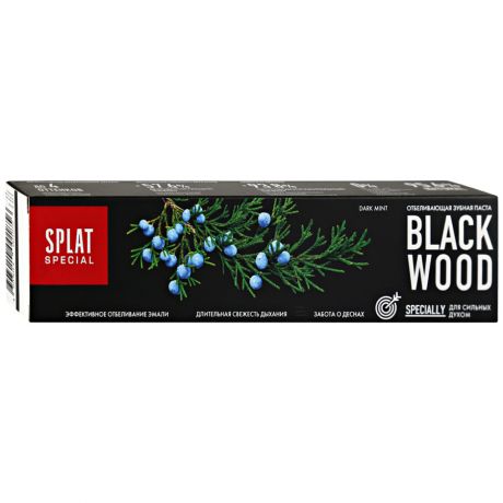 Зубная паста Splat Blackwood Dark Mint отбеливающая 75 мл