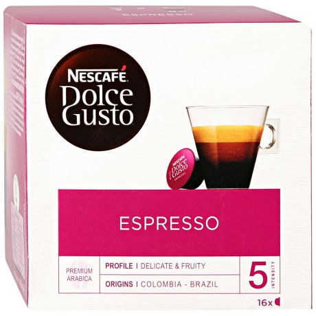 Капсулы Nescafe Dolce Gusto Espresso 16 штук по 6 г