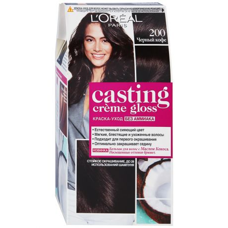 Краска для волос L`Oreal Casting Creme Gloss 200 черный кофе