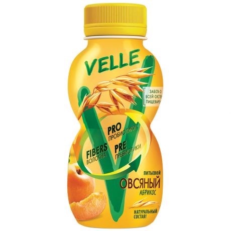 Продукт Velle овсяный ферментированный питьевой абрикос 0.5% 250 г
