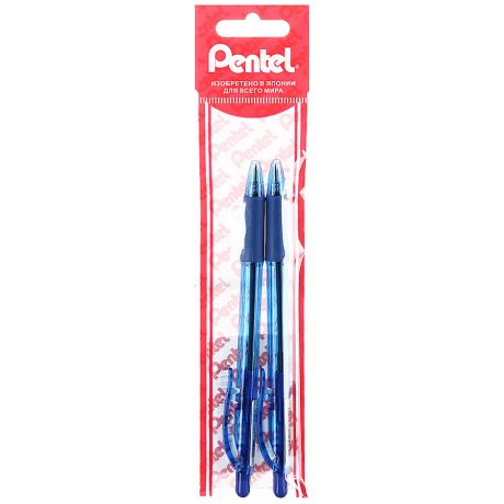 Ручка Pentel шариковая автоматическая синяя, 2шт