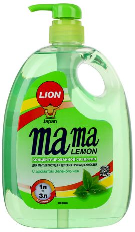 Средство для мытья посуды и детских принадлежностей Mama lemon с ароматом Зеленого чая 1 л