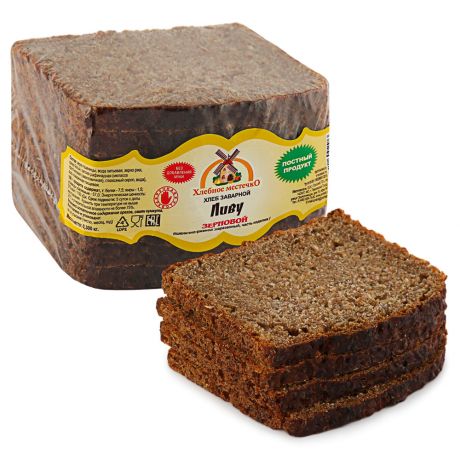 Хлеб Хлебное местечко Ливу пшенично-ржаной зерновой бездрожжевой нарезка, 300г