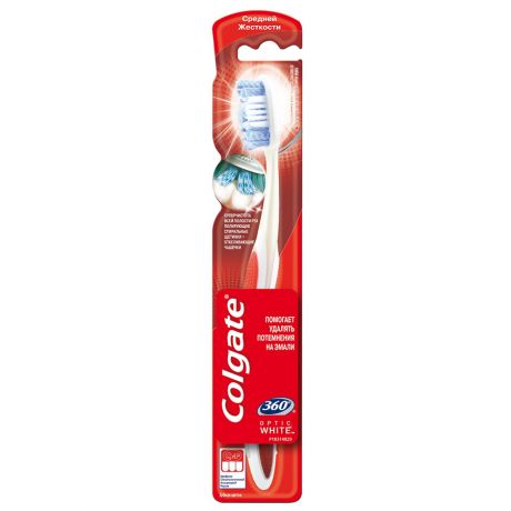 Зубная щетка Colgate 360 Optic White средняя жесткость