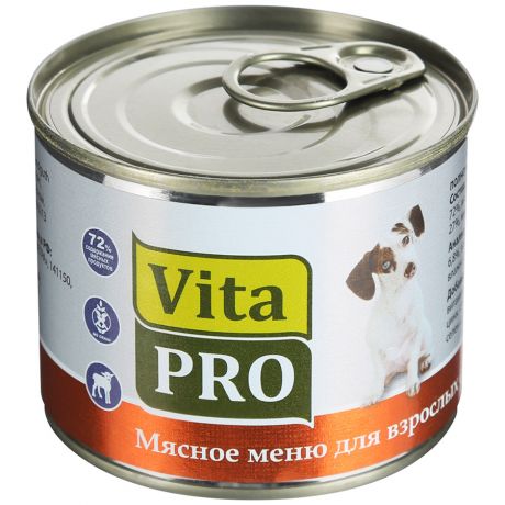 Корм для взрослых собак Vita PRO с ягнятиной 200г ж/б