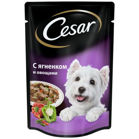 Корм для взрослых собак Cesar всех пород с ягненком и овощами 100г