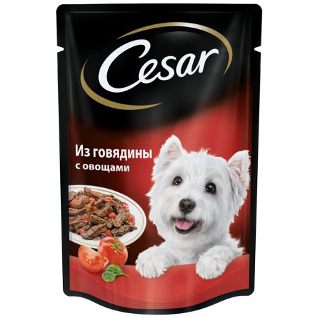 Корм для взрослых собак Cesar всех пород из говядины с овощами, 100г