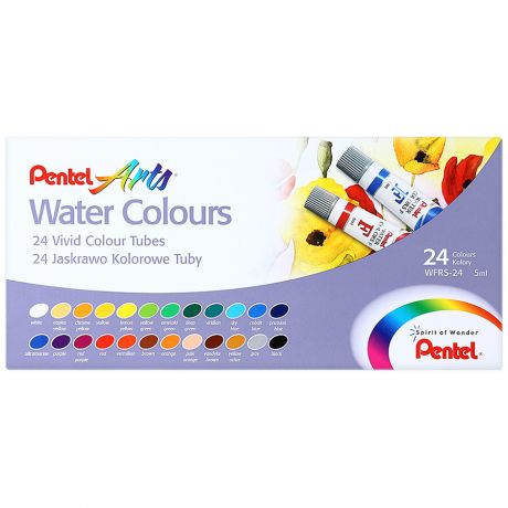 Акварель Pentel Water Colours, 24 цвета