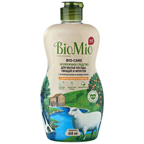 Средство для мытья посуды овощей и фруктов BioMio BIO-Care Мандарин 450 мл