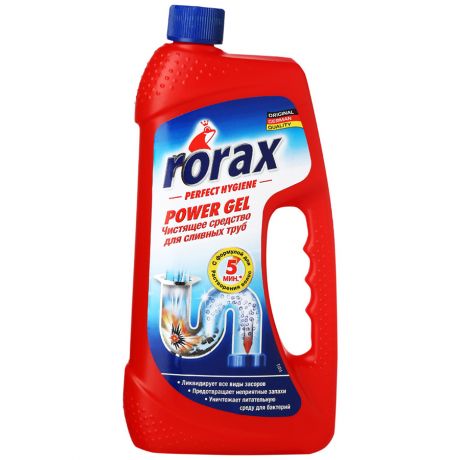 Средство чистящее для сливных труб Rorax Power gel 1 л
