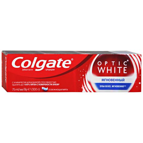 Зубная паста Colgate Optic White Мгновенное отбеливание 75 мл