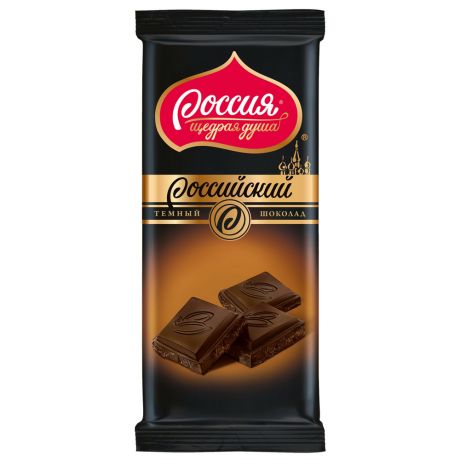 Шоколад Россия щедрая душа Российский темный, 90г