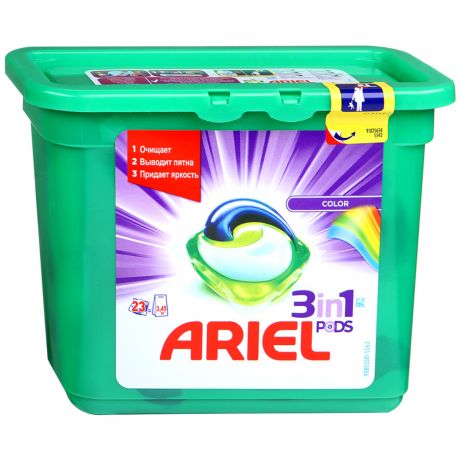 Капсулы для стирки Ariel Pods Color&Style 3 в 1 23 штуки