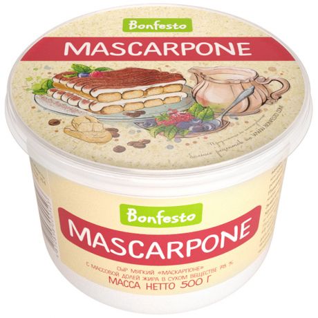 Сыр мягкий Bonfesto Маскарпоне 78% 500 г
