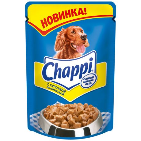Корм для взрослых собак Chappi с курочкой аппетитной, 100г