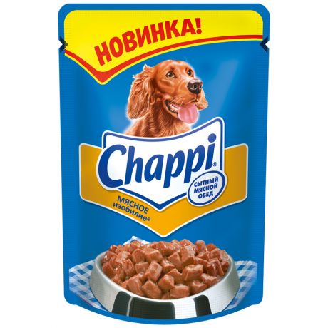 Корм для взрослых собак Chappi мясное изобилие, 24шт*100г