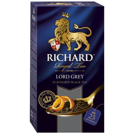 Чай Richard Lord Grey черный с ароматом бергамота и лимона 25 пакетиков по 2 г