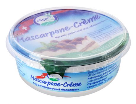 Сыр мягкий Zuger Mascarpone-Creme Сливочный 80% 250 г