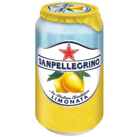 Напиток Sanpellegrino Limonata (Санпеллегрино лимон) безалкогольный газированный сокосодержащий, 0,33л