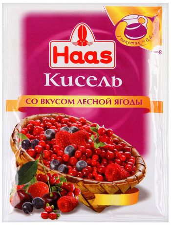 Кисель Haas со вкусом лесной ягоды, 75г
