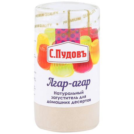 Загуститель С.Пудовъ натуральный Агар-агар для домашних десертов, 40г