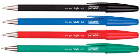 Ручка Attache Style шариковая, 0,5мм, 4 цветов