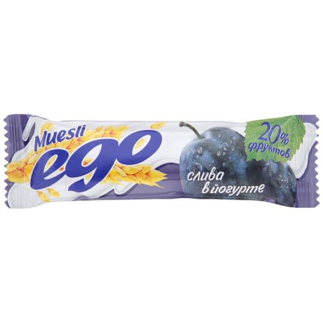 Батончик-мюсли Ego Слива в йогурте, 25г