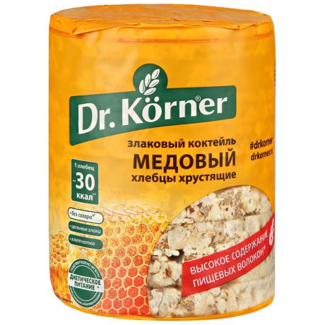 Хлебцы хрустящие Dr. Korner Злаковый коктейль медовый, 100г