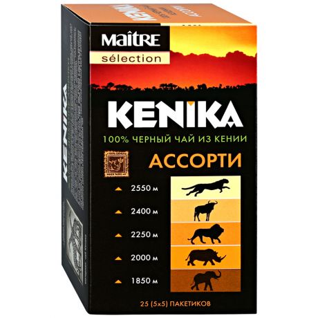 Чай Maitre Selection Kenika Ассорти черный листовой 25+5 пакетиков по 2 г