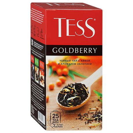 Чай Tess Goldberry черный с айвой и ароматом облепихи 25 пакетиков по 1.5 г