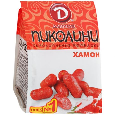 Колбаски Дымов Пиколини со вкусом Хамона сырокопченые 50 г