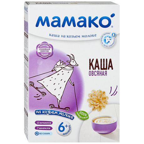 Каша овсяная Мамако на козьем молоке быстрорастворимая с 6 месяцев 200 г