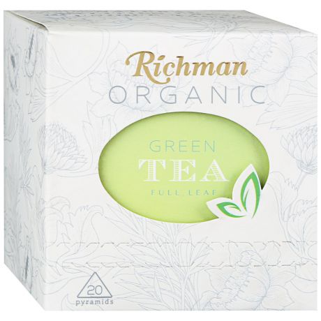 Чай Richman Organic зеленый среднелистовой 20 пирамидок по 2 г