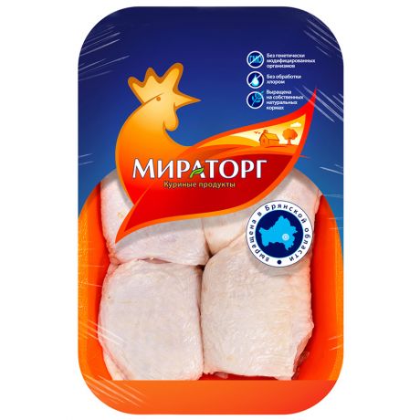 Бедро цыпленка бройлера с кожей без кости Мираторг охлажденное 0.4-1 кг