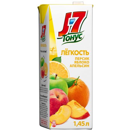 Нектар J7 Тонус Легкость Персик-Яблоко-Апельсин с пребиотиком для детского питания 1.45 л