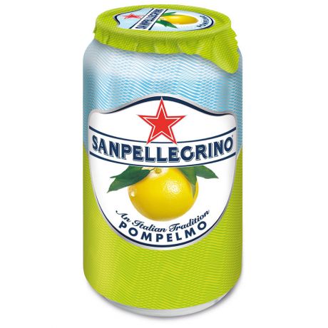 Напиток сокосодержащий безалкогольный Sanpellegrino Pompelmo среднегазированный Грейпфрутовый, 0,33л
