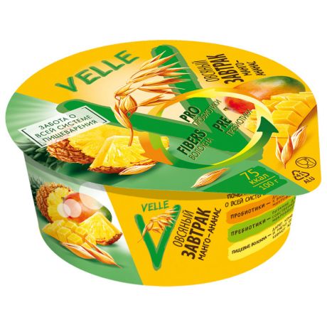 Продукт Velle Овсяный завтрак ферментированный манго-ананас 0.5% 175 г