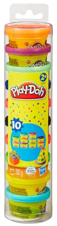 Игровой набор для праздника Hasbro Play-Doh 10 мини-баночек пластилина в тубусе