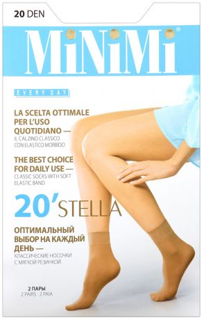 Носки женские MiNiMi Stella caramello 20 den 2 пары