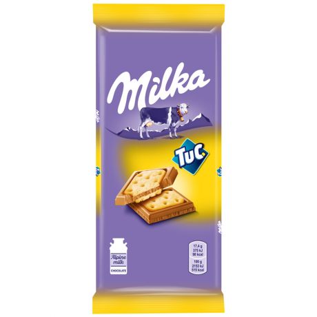 Шоколад молочный Milka с соленым крекером "TUC" 87г