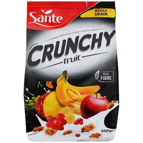 Овсяные хлопья с фруктами Sante Crunchy хрустящие 350г