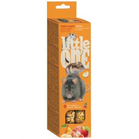 Палочки Little One для хомяков, крыс, мышей и песчанок с фруктами и орехами 2*60г