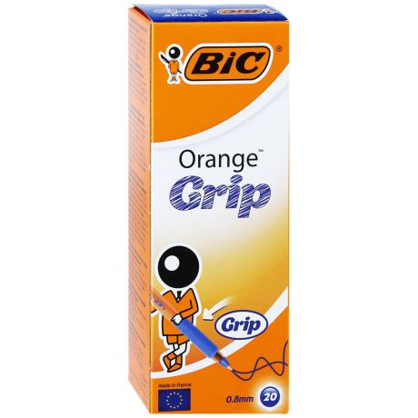 Ручка шариковая BIC Orange Grip fine синяя 0,8 мм, 20 шт.