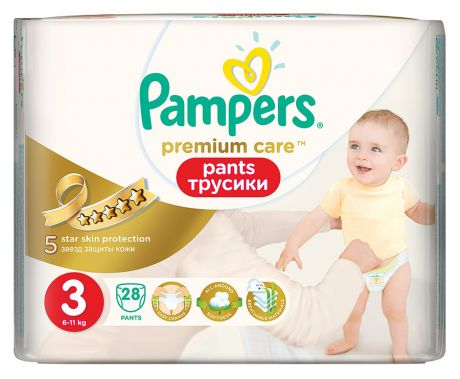 Подгузники-трусики Pampers Premium Care Pants 3 (6-11 кг, 28 штук)