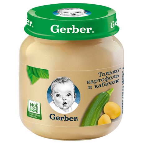 Пюре Gerber Только картофель и кабачок без сахара с 5 месяцев 130 г