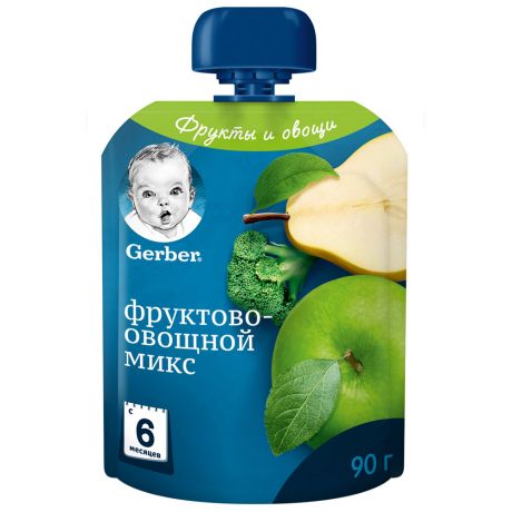 Пюре Gerber Фруктово-овощной микс без сахара с 6 месяцев 90 г