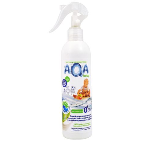 Спрей для очищения всех поверхностей AQA baby в детской комнате с антибактериальным эффектом 300 мл