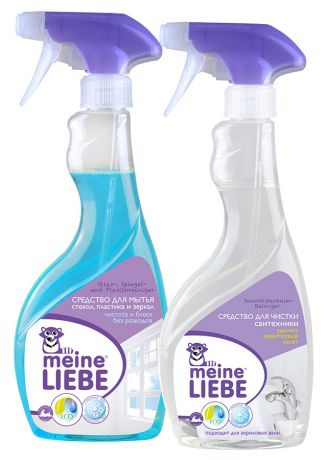 Набор для уборки Meine Liebe Уборка средство для чистки сантехники и средство для мытья стекол 500 мл