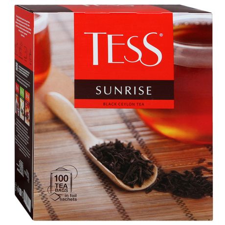 Чай Tess Sunrise черный 100 пакетиков по 1.8 г