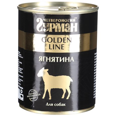 Корм для собак Четвероногий Гурман Golden Line, ягнятина в желе, 340г ж/б